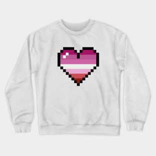 Lesbian 8 bit heart Crewneck Sweatshirt